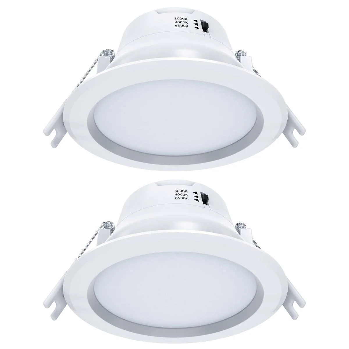 Arlec 9W Tri Colour Dimmable LED Downlight 92mm 2 Pack - Recessed Lens