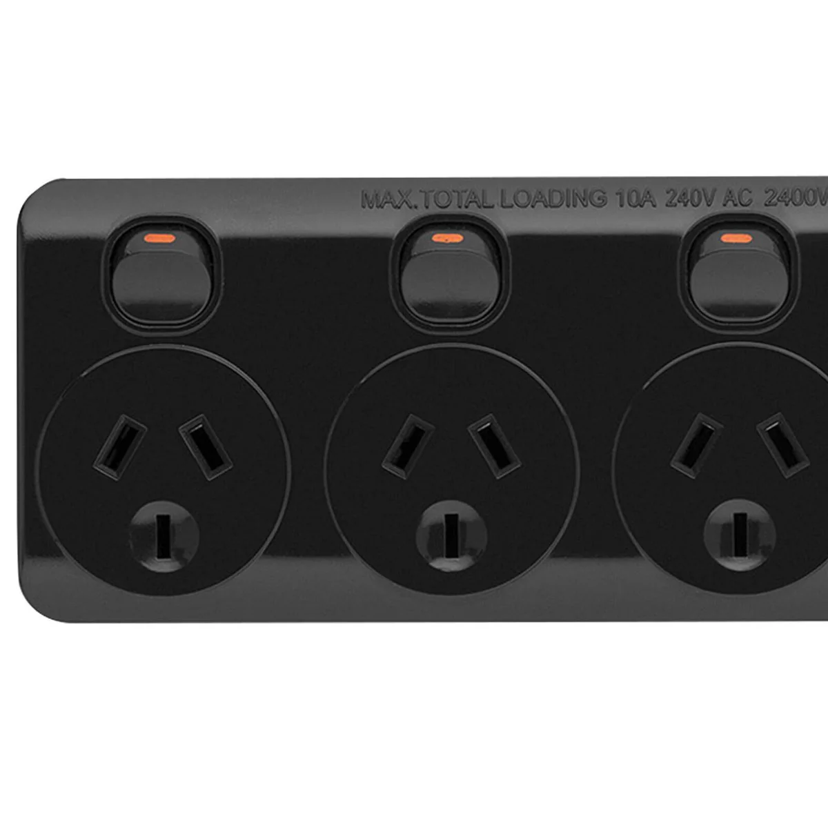 Arlec Black 4 Outlet Surge Protected Powerboard - 3m Lead - 350 Joule Protection - Image 2
