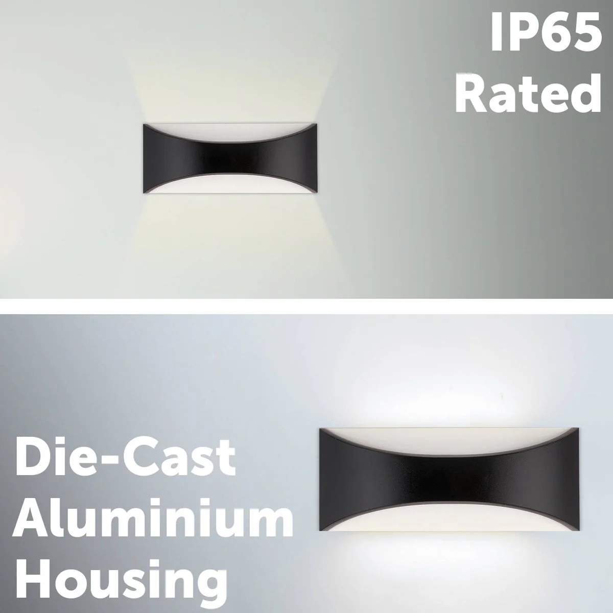 Arlec Black Marina CCT LED Exterior Wall Light - 8W - 250 Lumens - IP65 - Image 3