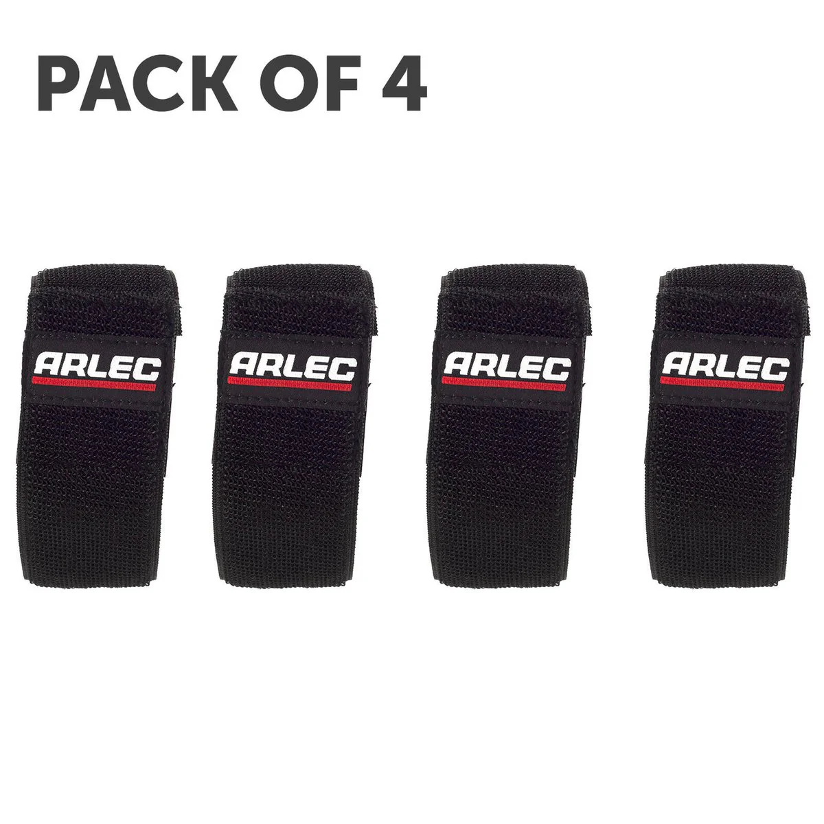 Arlec Charger Cable Strap Pack of 4 - 400mm x 50mm x 10mm - Black - Durable Velcro - Image 2