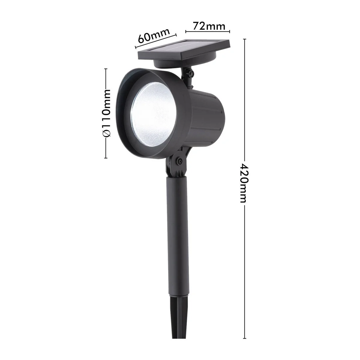 Arlec LED Garden Spot Light - 20 Lumens - Plastic - Solar Powered - Image 5