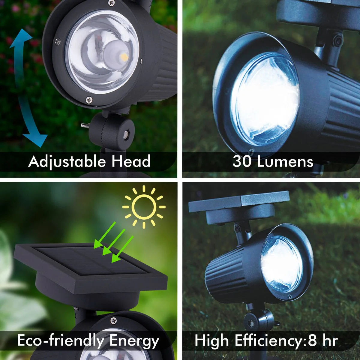 Arlec LED Garden Spot Light - 30 Lumens - Aluminium - Solar Powered - Image 3