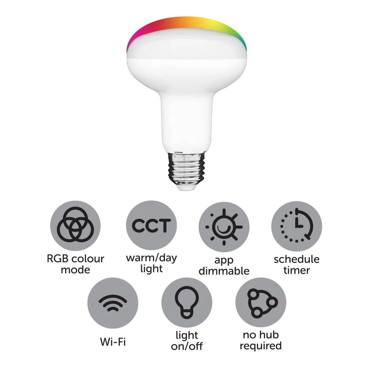 Arlec Smart R80 LED Globe 9W 806lm - App Controlled - Dimmable - RGB - Image 5