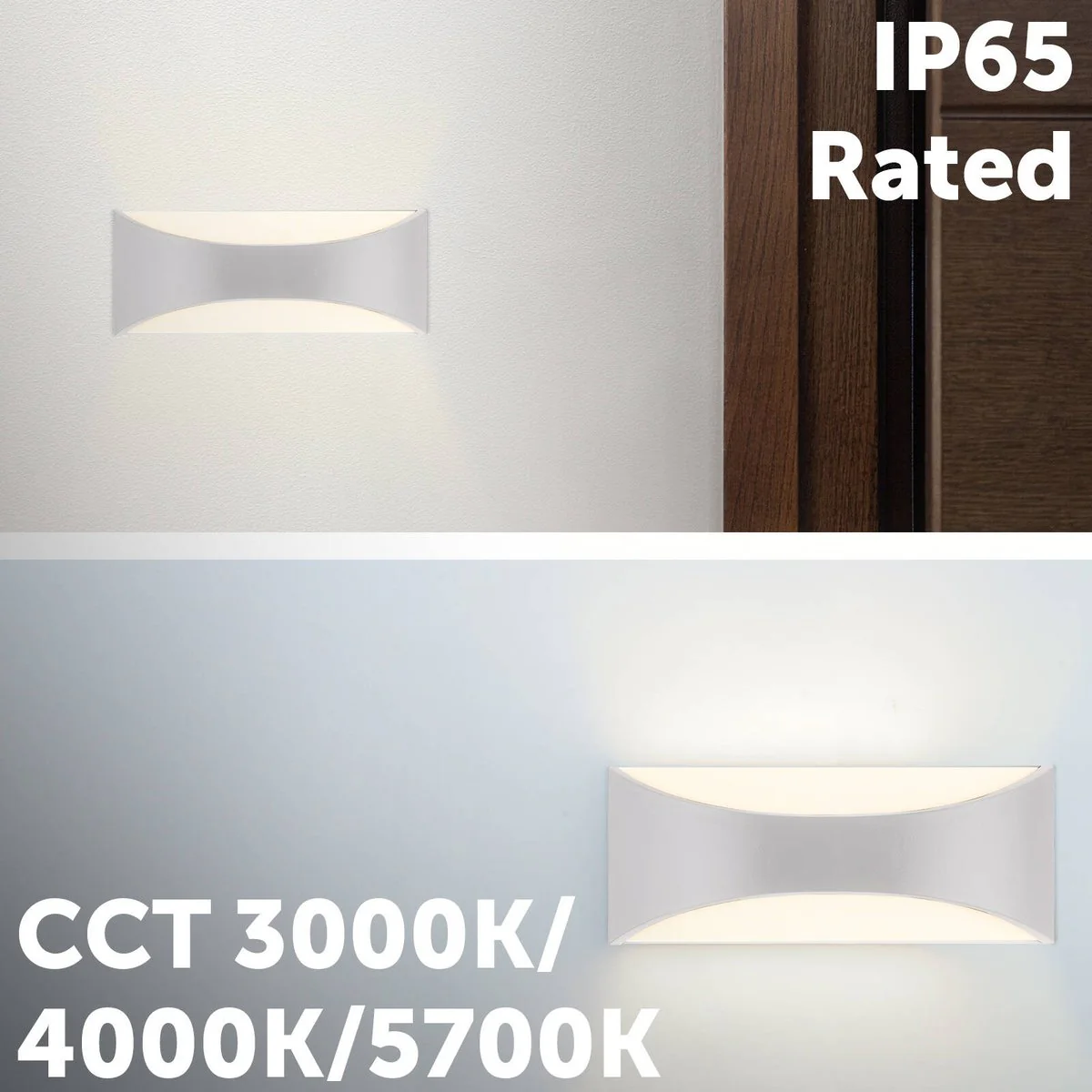 Arlec White Marina CCT LED Exterior Wall Light - 8W - 250 Lumens - IP65 - Image 3
