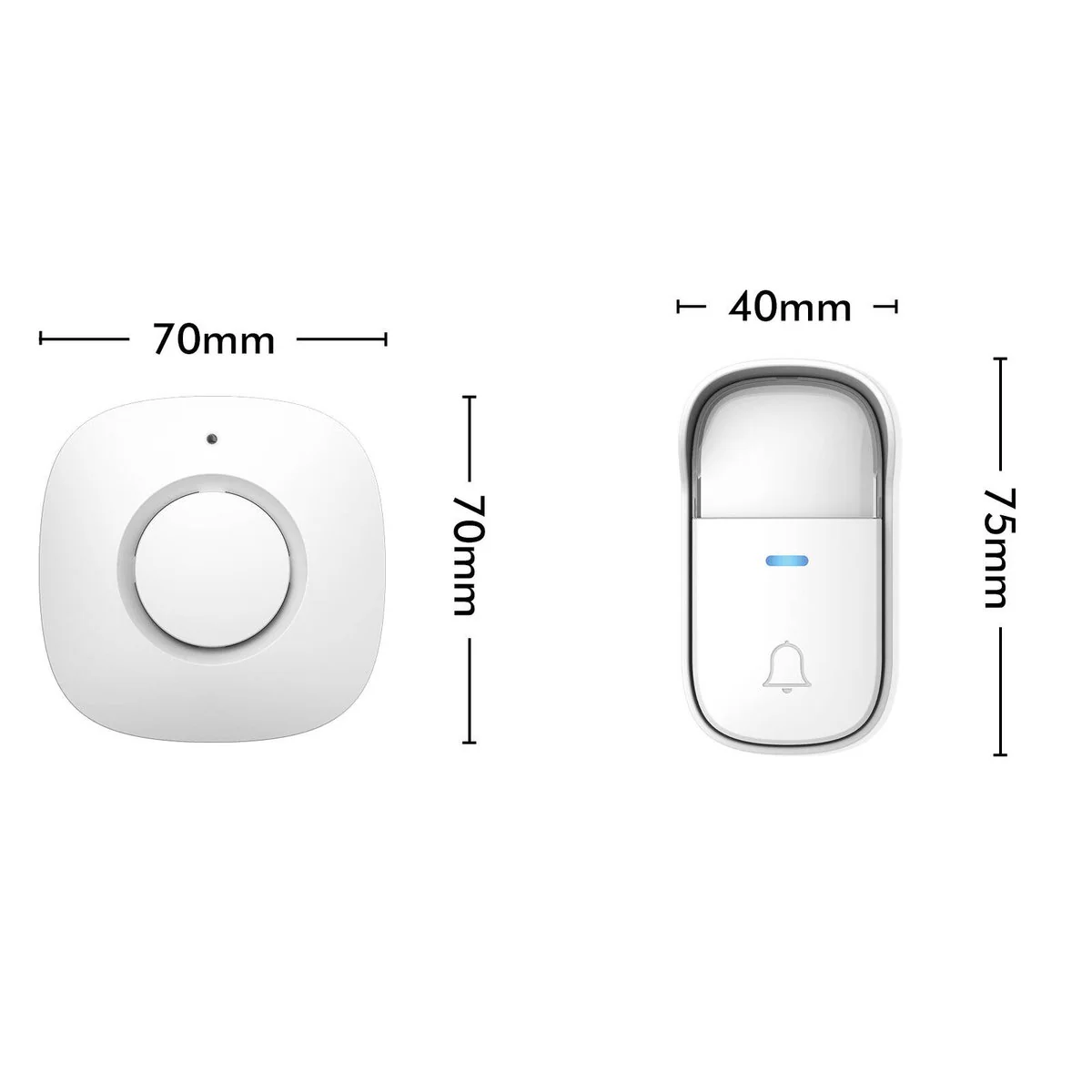Arlec Wireless Door Chime - 150m Range - White - Kinetic Push Button - Image 4