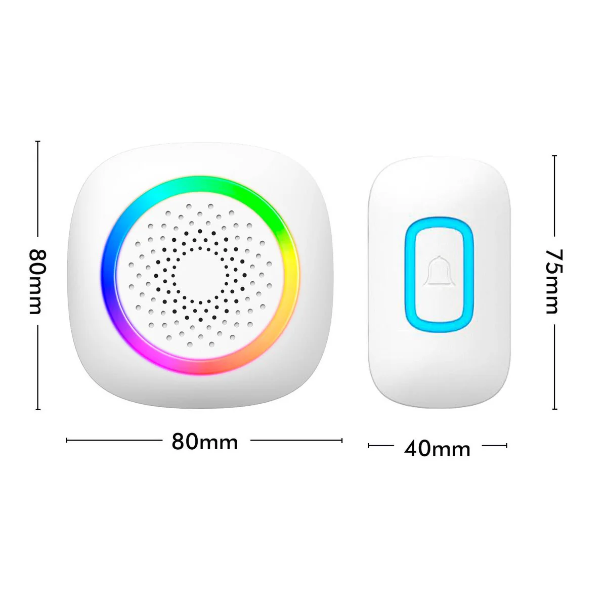Arlec Wireless Door Chime - 200m Range - RGB - White - 60 Tones - Weatherproof - Image 5