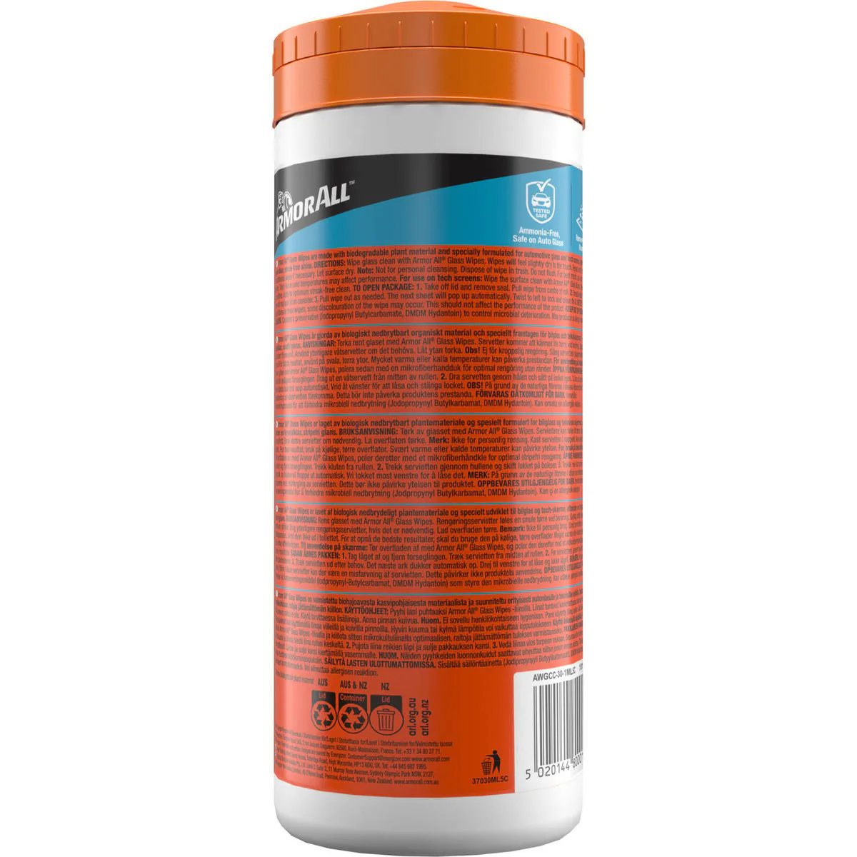 Armor All Glass Cleaner Wipes - 30 Pack - Streak-Free Shine - 84mm x 220mm - Image 2