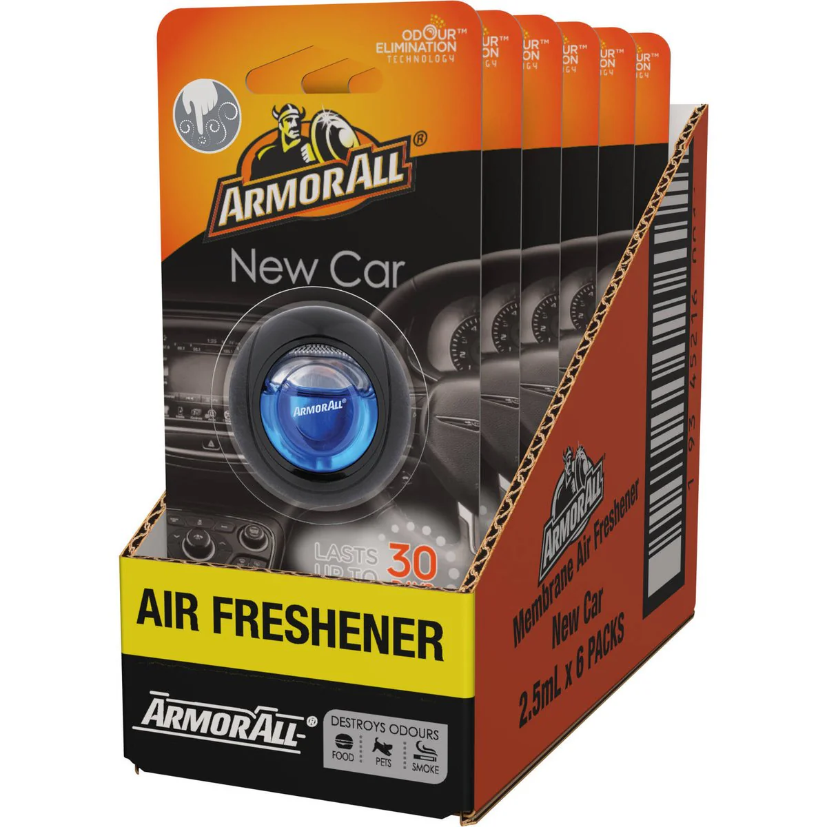 ArmorAll Membrane Clip Car Air Freshener New Car - 1 Pack - 76.2mm x 191mm - Odour Elimination - Image 3