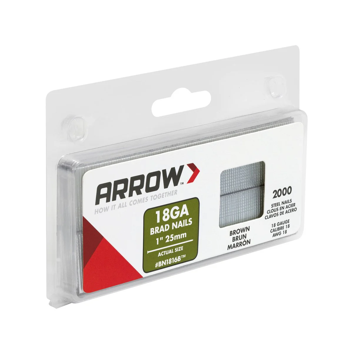 Arrow Brad Nails - 25mm - Steel - Brown Head - Image 3
