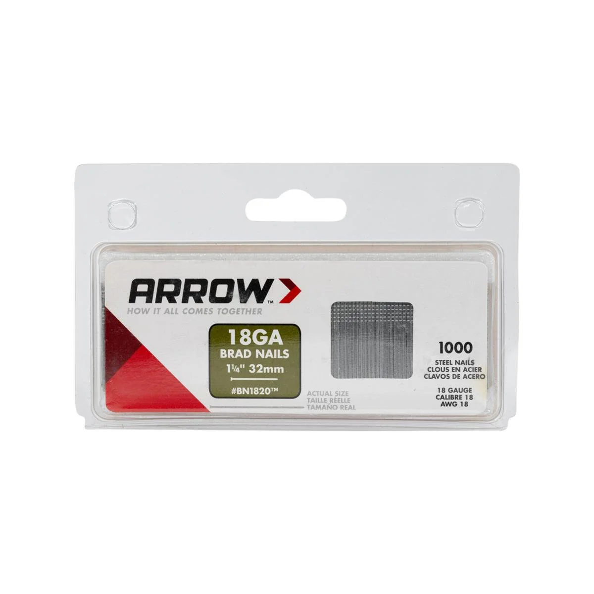 Arrow Brad Nails - 32mm - 18 Gauge - Durable for Trim and Moulding