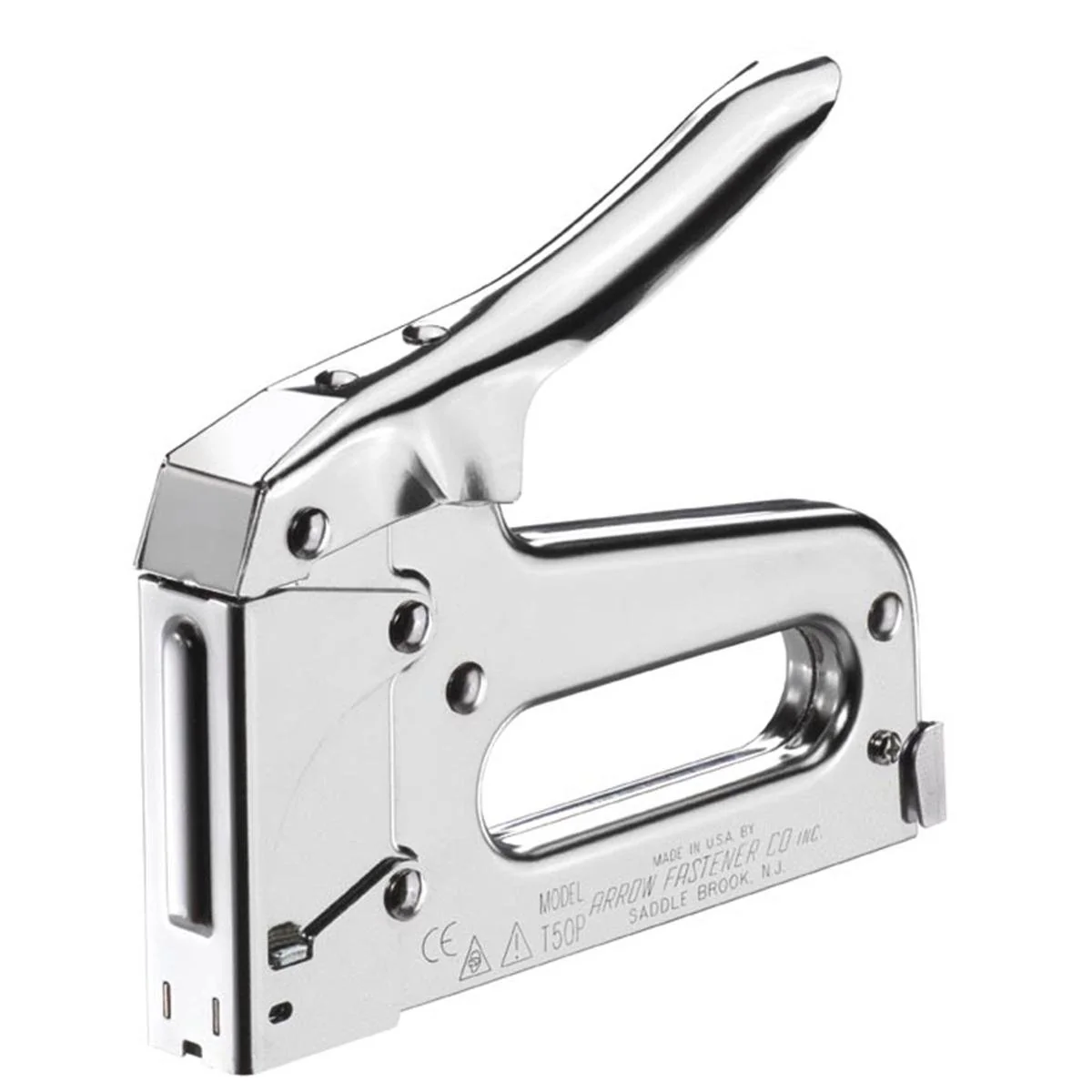 Arrow T50 Heavy Duty Staple Gun - All Steel - Chrome - 178mm x 216mm x 38mm
