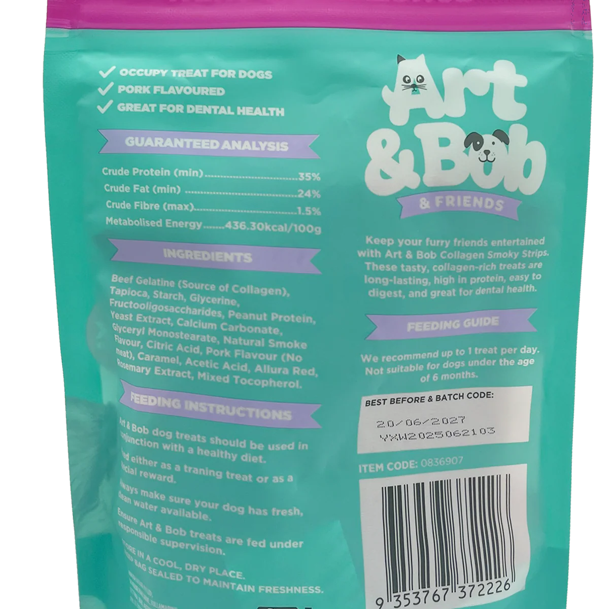 Art Bob Collagen Bacon Dog Treat - 100g - Supports Dental Health - Highly Digestible - Image 4