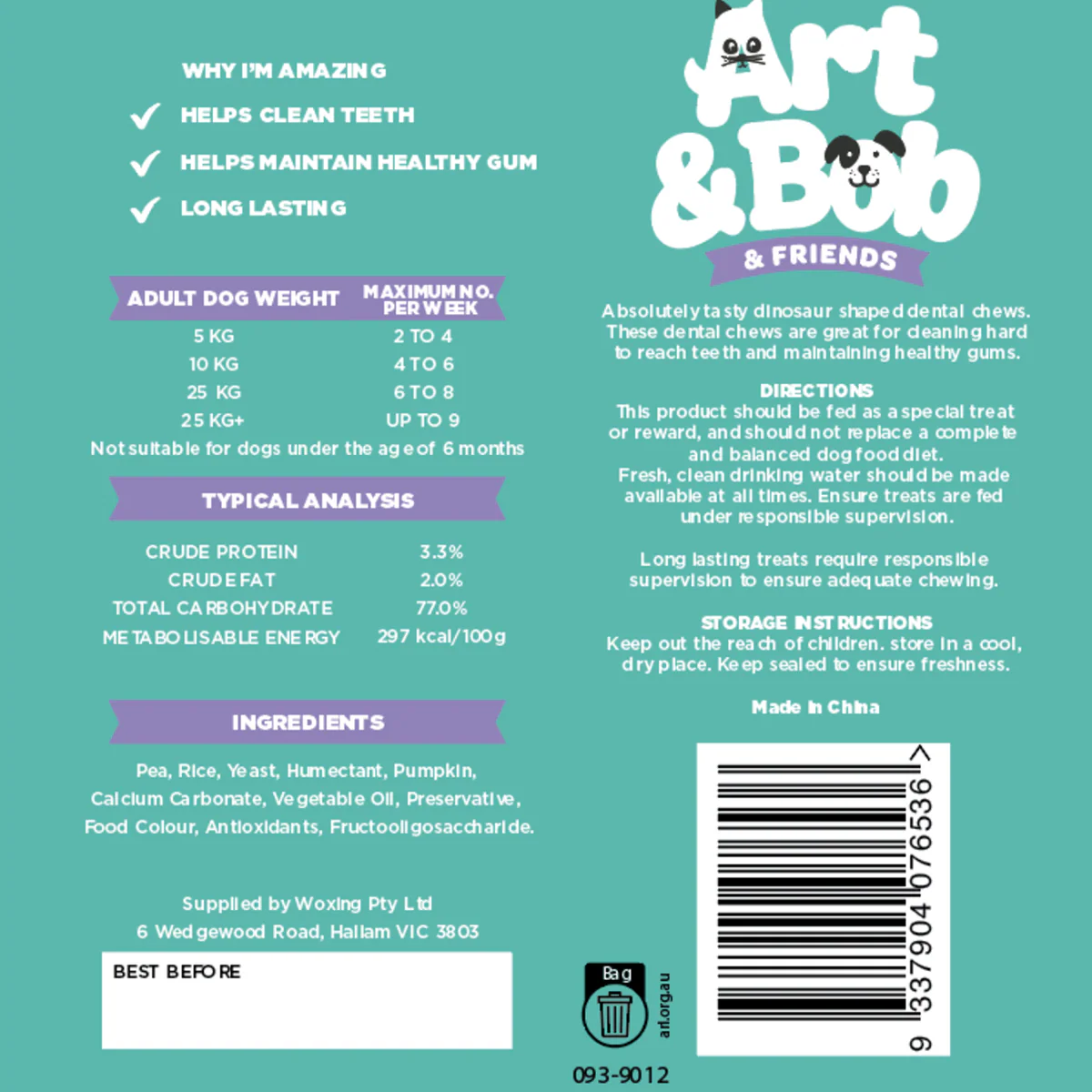 Art Bob Dental Chews 12pk - Medium to Large Dogs - Long-Lasting Treat - Image 3