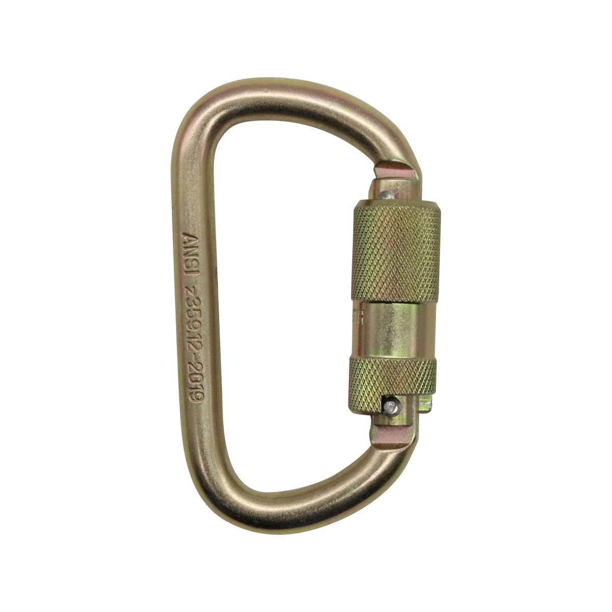Bailey Fall Protection Steel Karabiner - 1 Pair - 25kN - 18mm Opening - Golden Yellow