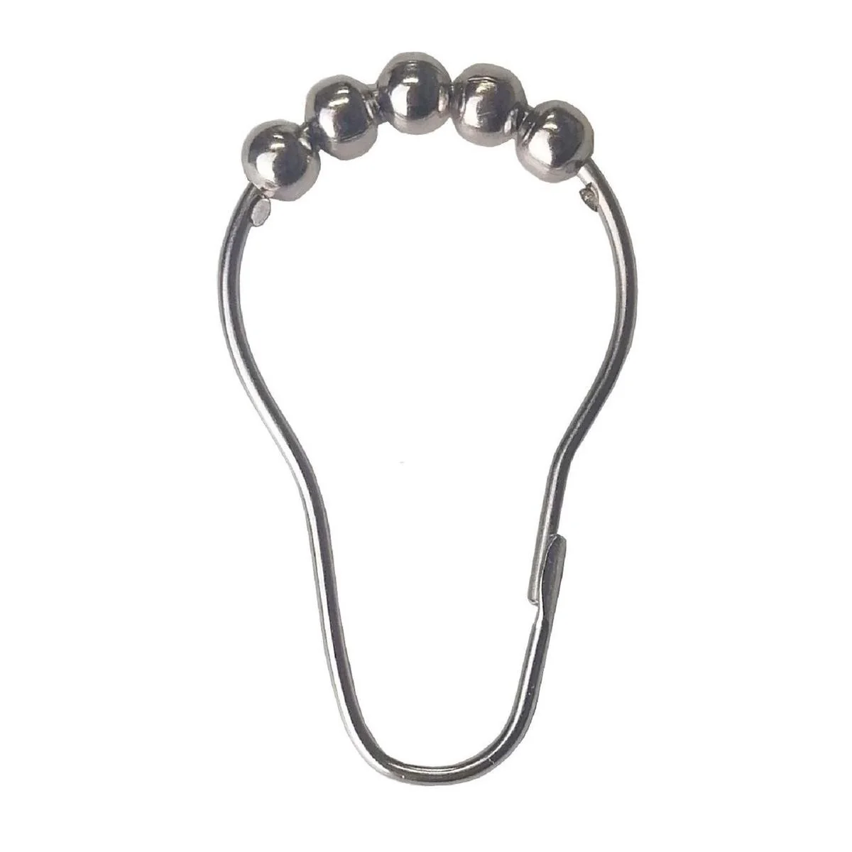 Barelli Chrome Shower Curtain Rings with Rollers - 12 Pack - 15mm x 8mm x 5mm