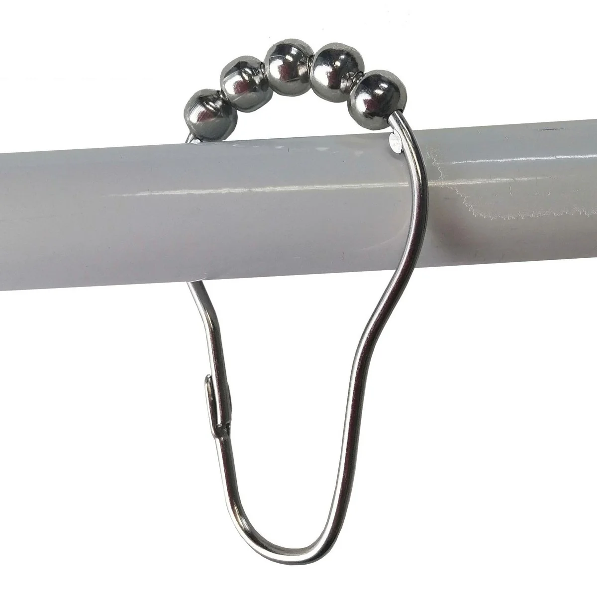 Barelli Chrome Shower Curtain Rings with Rollers - 12 Pack - 15mm x 8mm x 5mm - Image 2