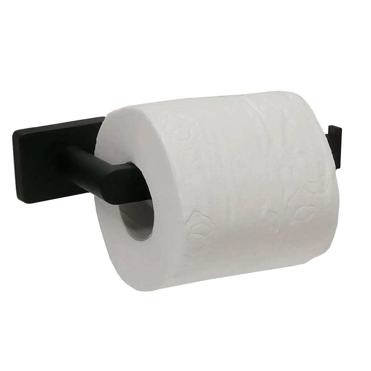 Barelli Matte Black Rigoni Single Toilet Roll Holder - 180mm x 42mm x 70mm - Image 2