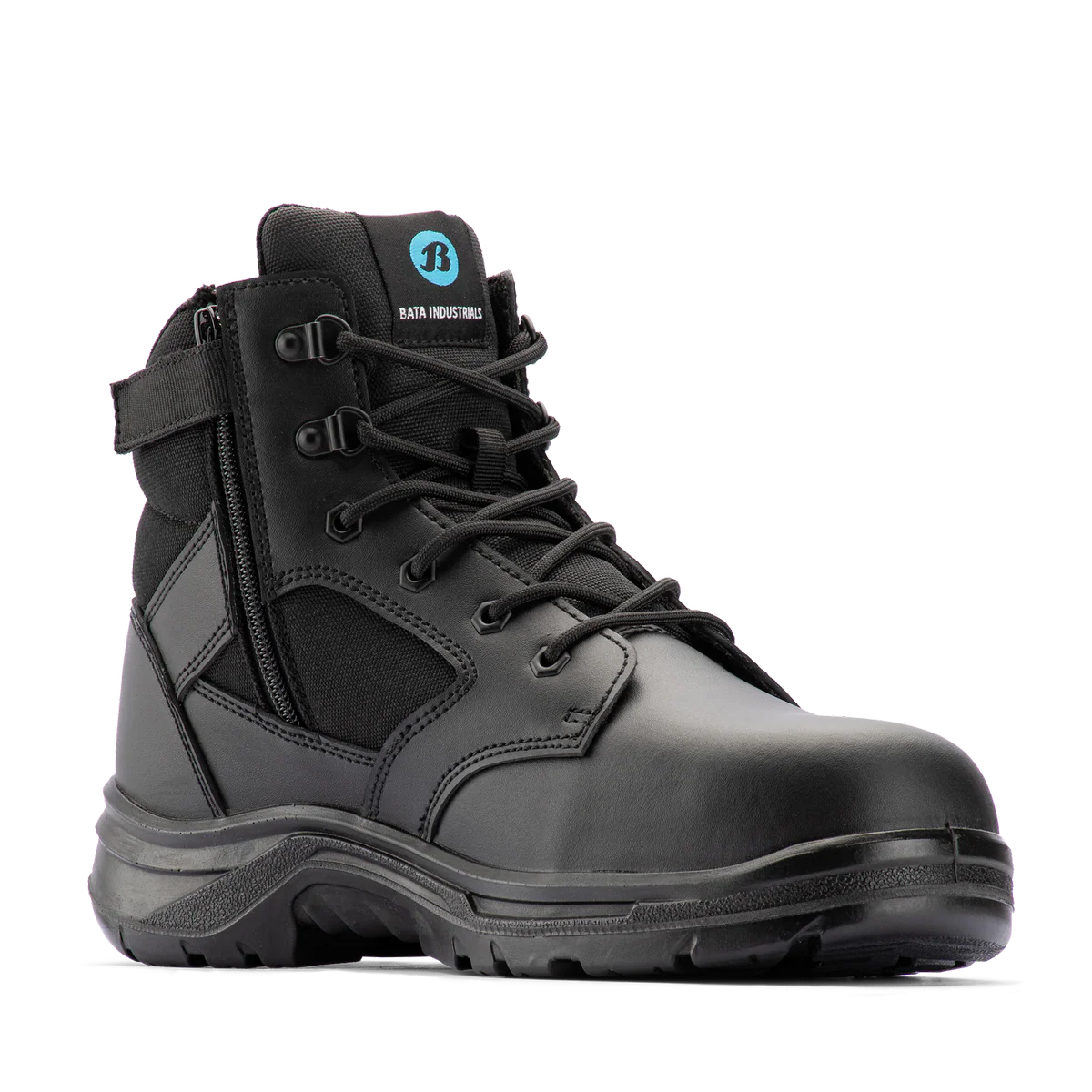 Bata Industrials Black Bobcat Zip Side Safety Boot UK Size 10 - Steel Toe - Slip-Resistant