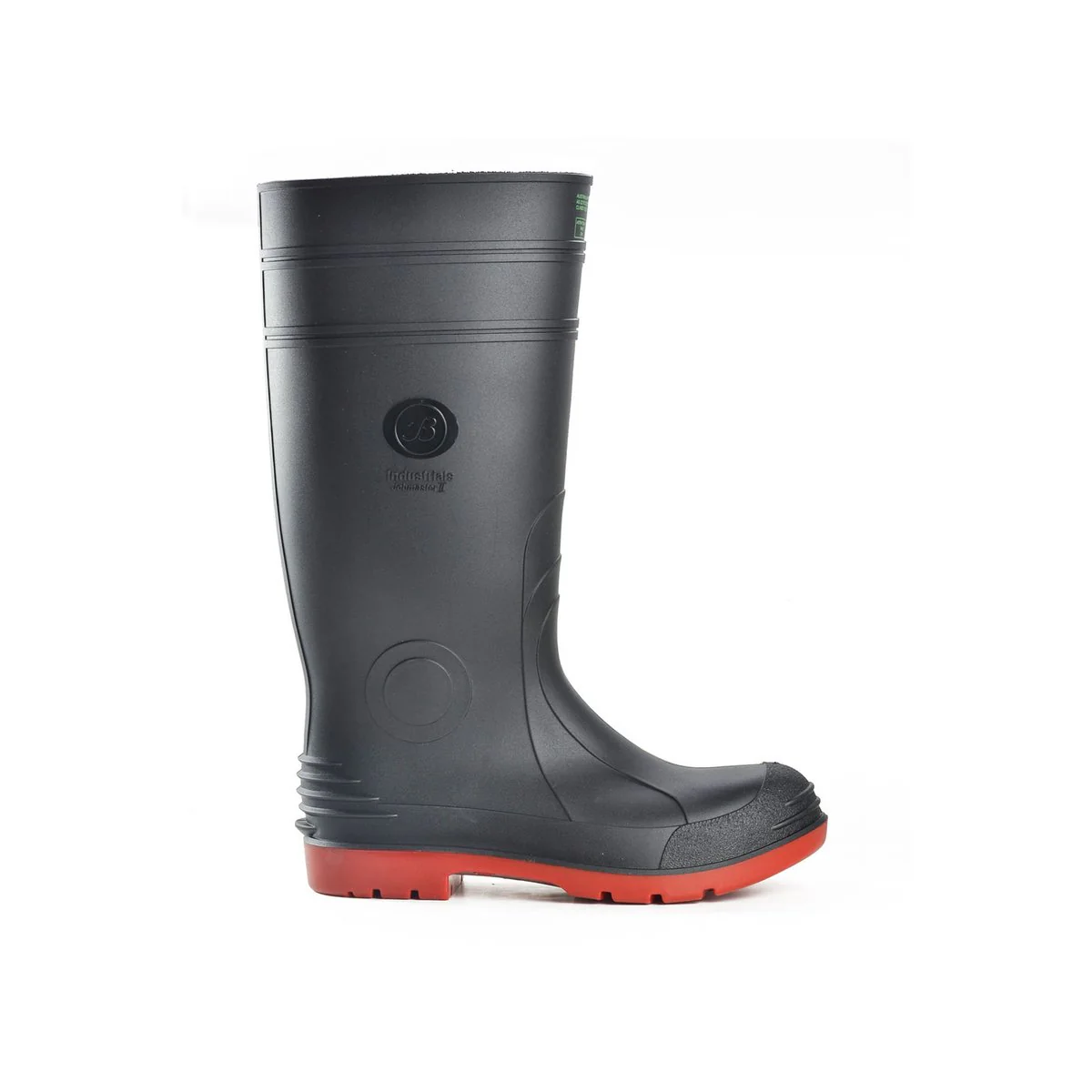 Bata Industrials Jobmaster Knee Length Steel Cap Safety Gumboots 400mm - Black Red - Size 7 - Waterproof, Slip Resistant - Image 2