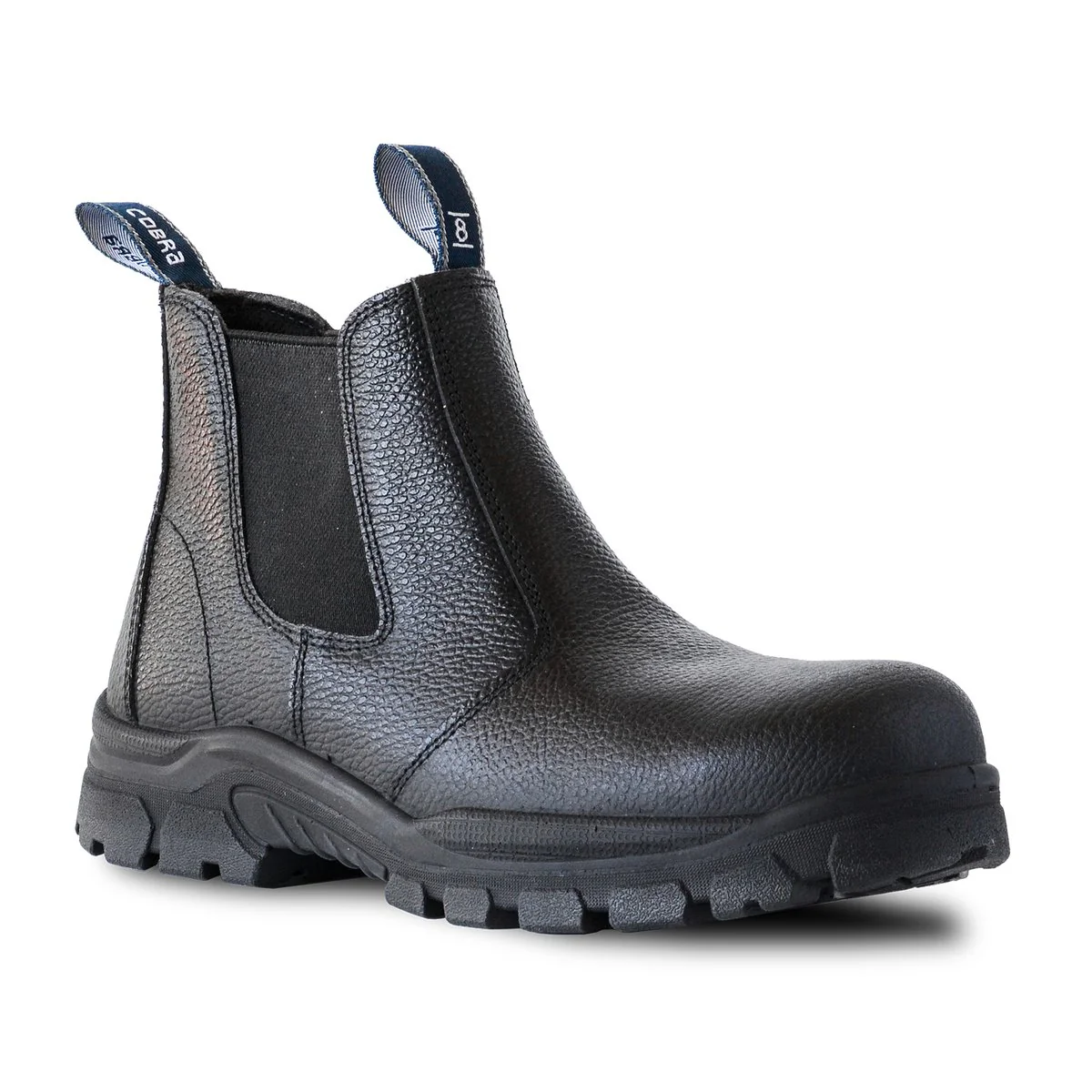 Bata Industrials Men's Black Cobra Leather Safety Boot Size 11 - Steel Toe - Oil Resistant