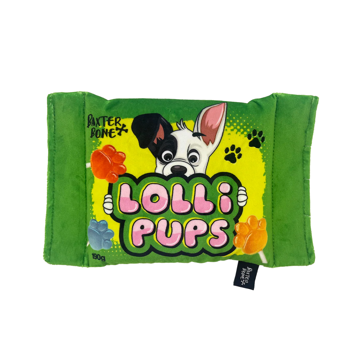 Baxter Bone Lolli Pups Pet Toy - XL Squeaker - 220mm x 135mm - Durable