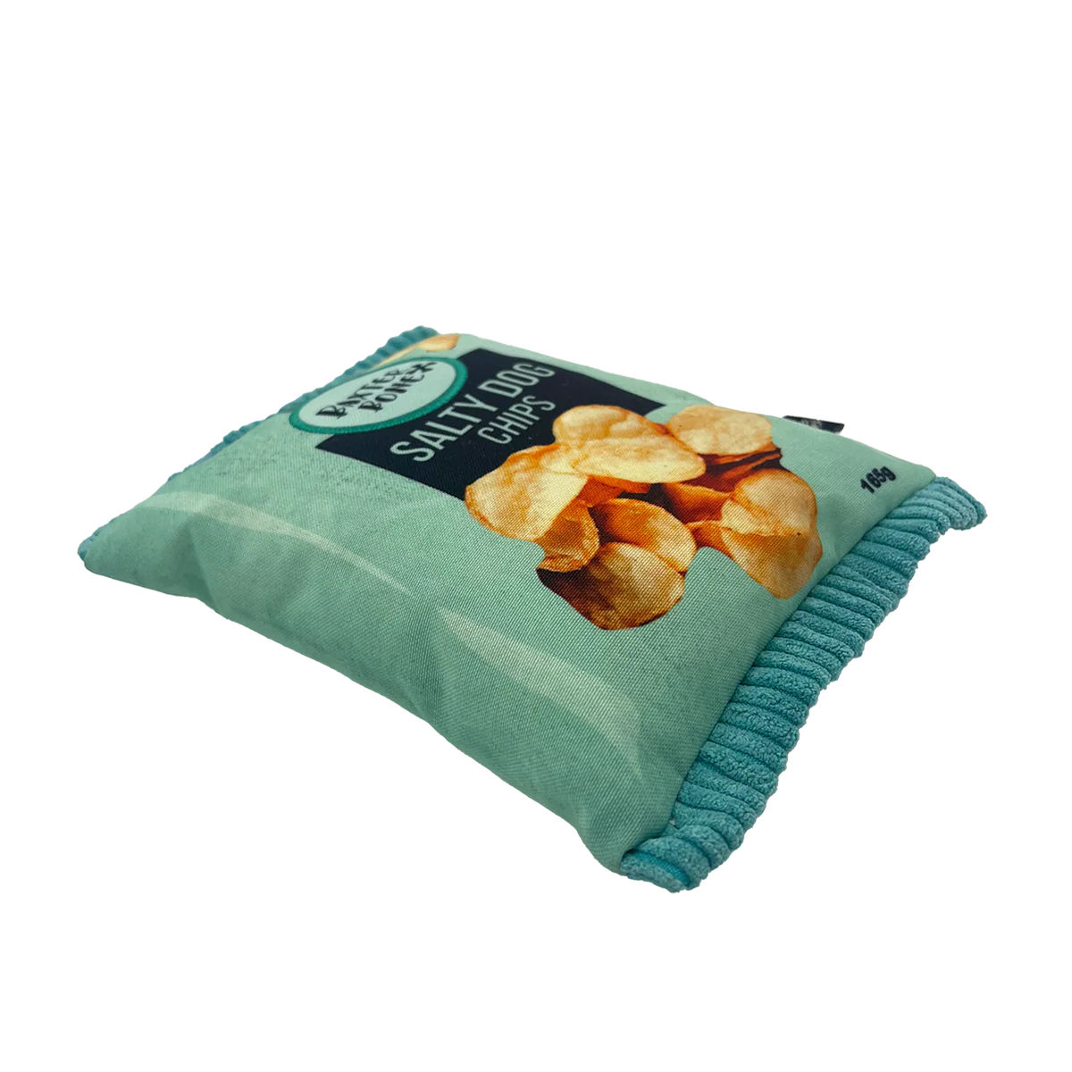 Baxter Bone Salty Dog Chips Pet Toy - Plush Crinkle Toy 170mm - Aqua - Image 2