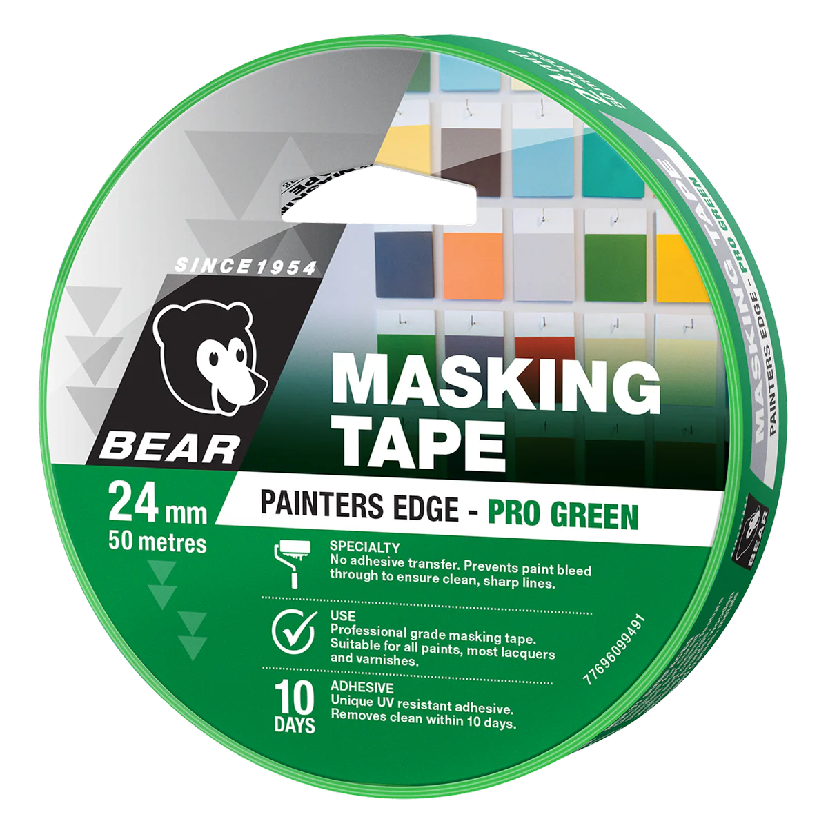 Bear Painters Edge Masking Tape 24mm x 50m - Green - Clean Removal