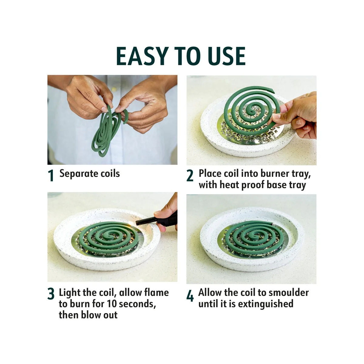 Bite Shield Mosquito Coil Refills 20 Pack - Natural Pyrethrum - 130mm x 155mm - Image 4