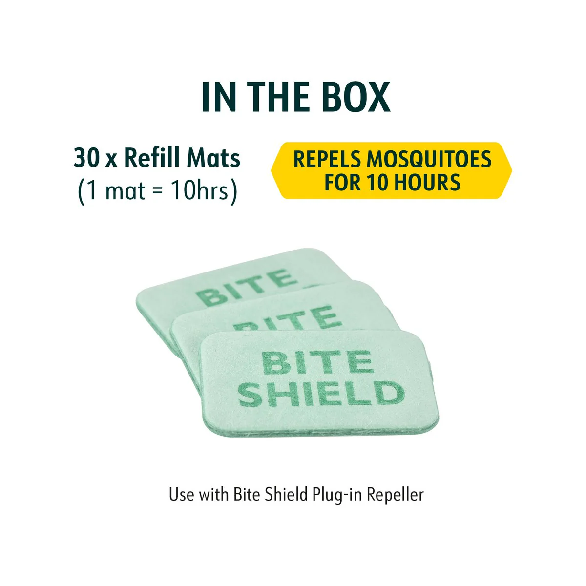 Bite Shield Plug-In Mosquito Repeller Refills 30 Pack - 30 Mats - Green - Natural Protection - Image 4
