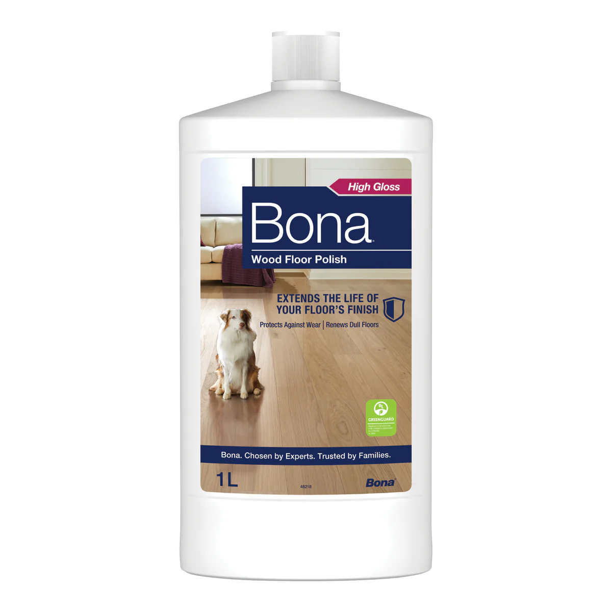 Bona Polish Wood Floor 1L Gloss - Restores Shine - Protects Against Wear