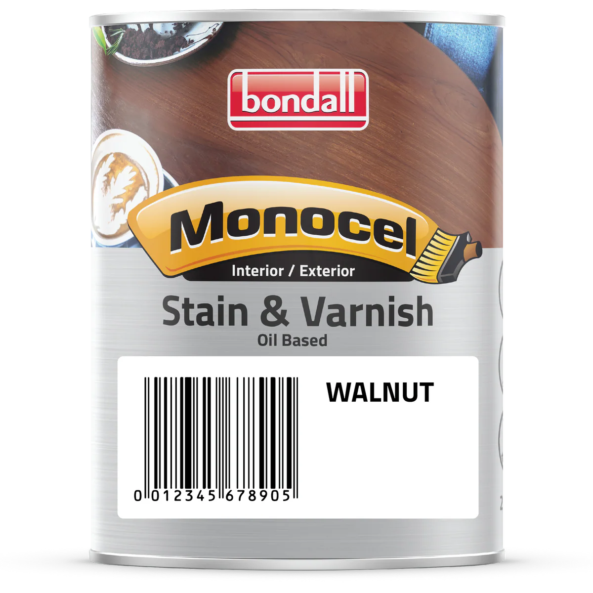 Bondall Monocel Stain and Varnish - 250ml - Polyurethane - Walnut
