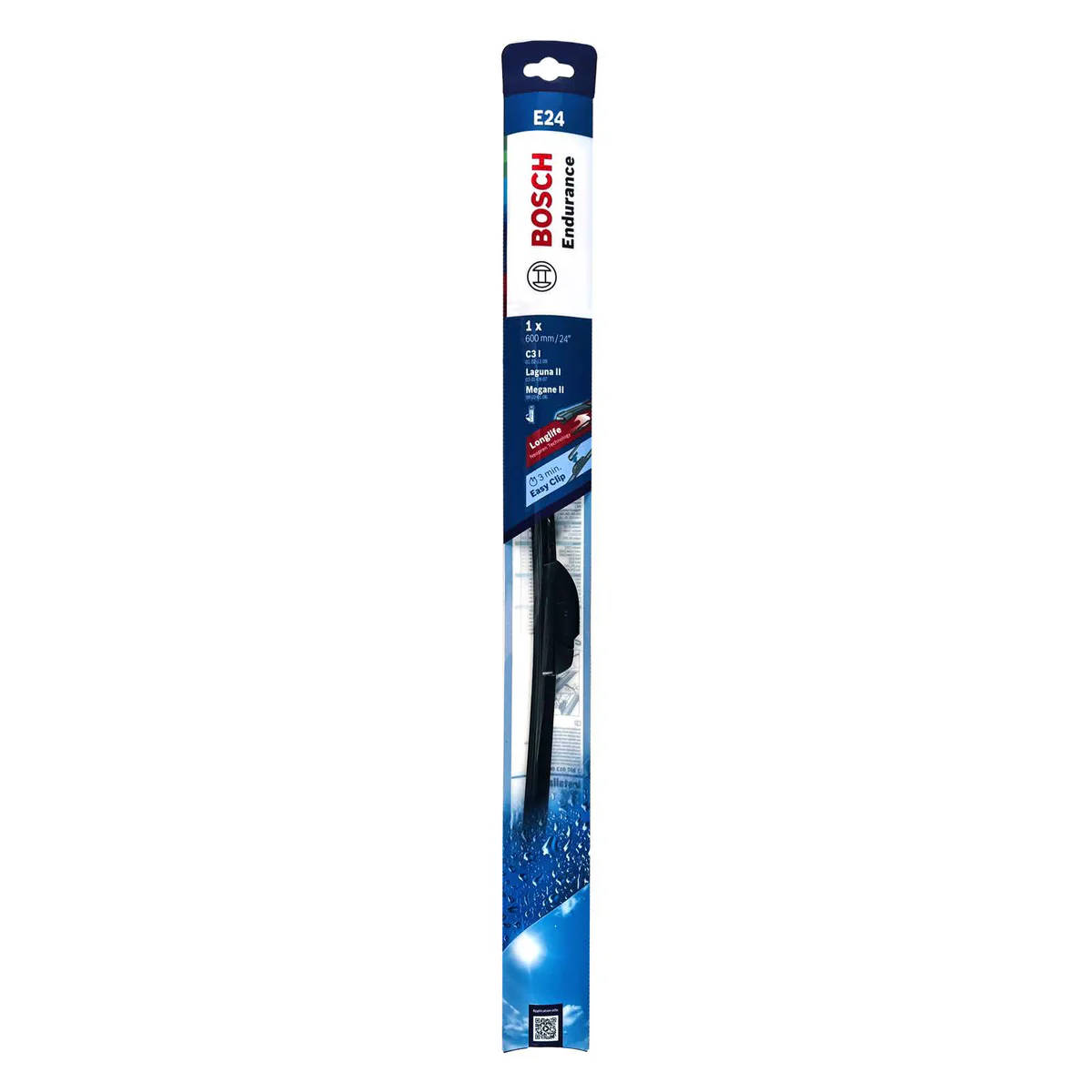 Bosch 24" Flat Endurance Wiper Blade - 600mm - Hook Type - Durable Performance - Image 2