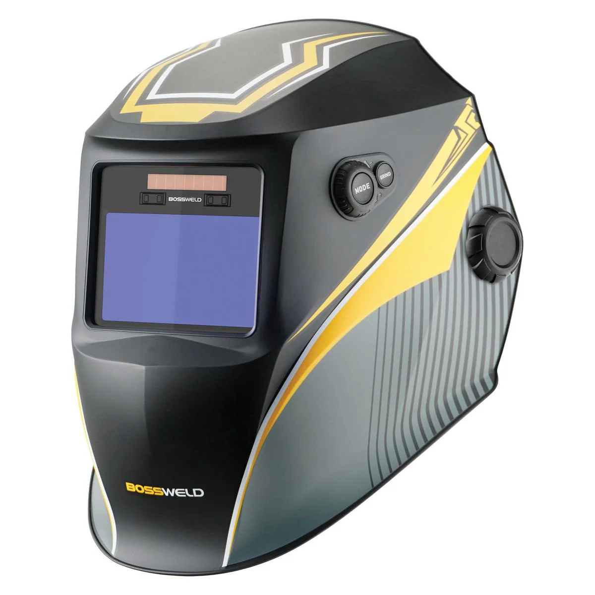 Bossweld Flare Welding Helmet - Variable Shade 4-8 / 9-13 - 100 x 60mm Viewing Area - Lightweight and Durable