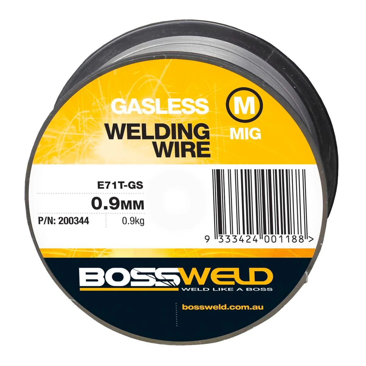 Bossweld Gasless MIG Wire - 0.9mm x 0.9kg - Flux Cored - Thin Steel