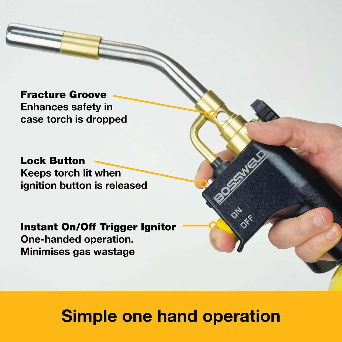 Bossweld Map Pro Torch - Adjustable - Cast Aluminium - High Intensity Flame - Image 4