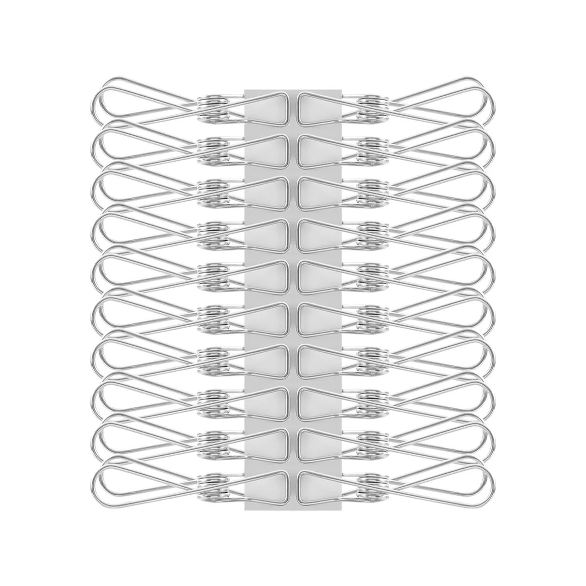 Boxsweden Stainless Steel Clothes Pegs 20 Pack - Durable UV Resistant - 27mm x 125mm x 145mm - Silver - Image 3