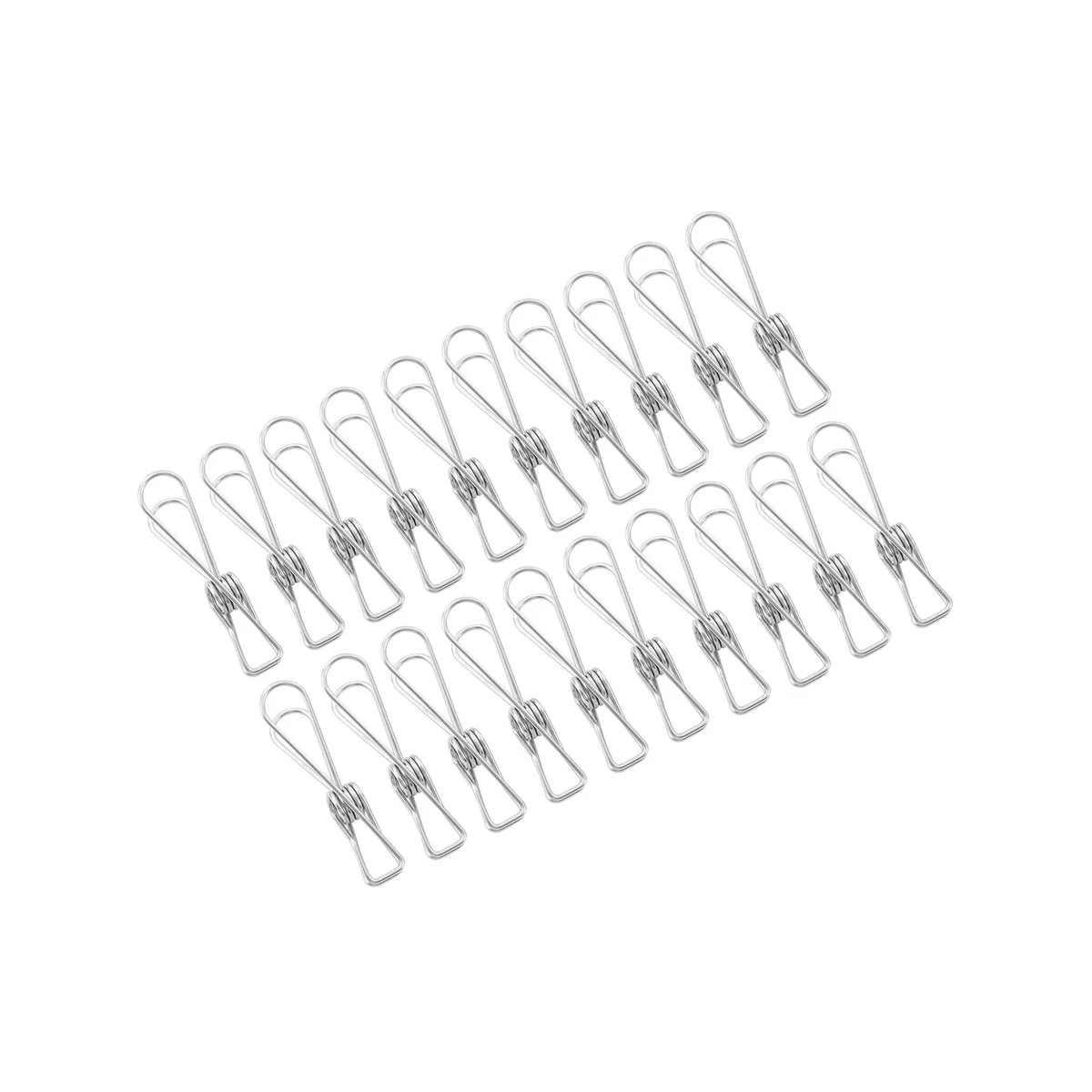 Boxsweden Stainless Steel Clothes Pegs 20 Pack - Durable UV Resistant - 27mm x 125mm x 145mm - Silver - Image 4