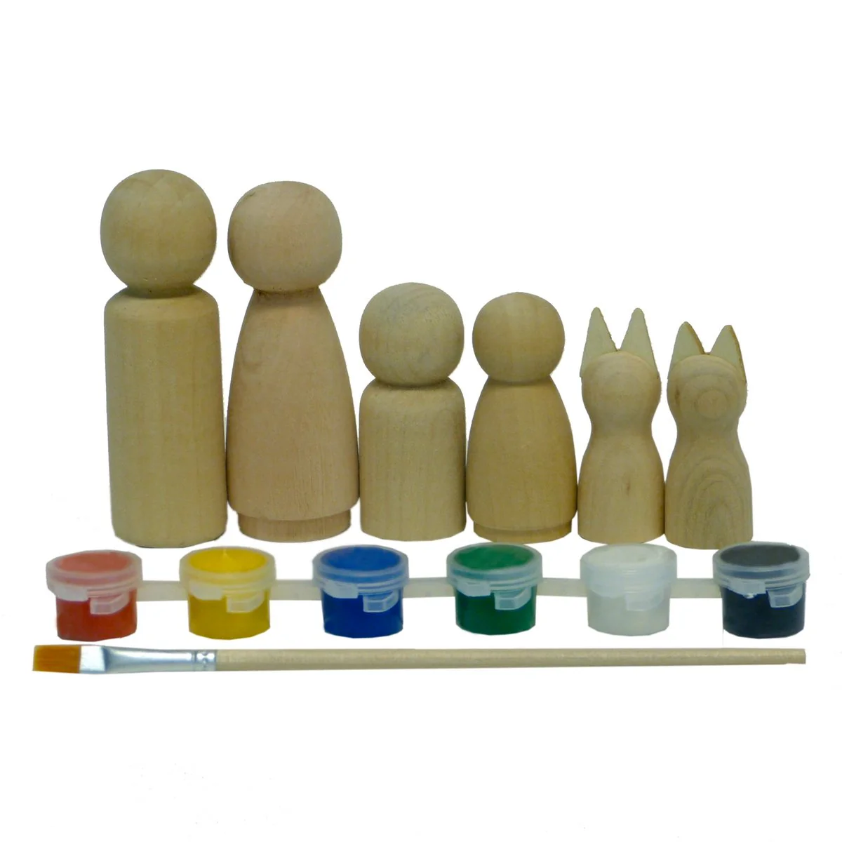 Boyle Crafty Doll Family Kit - 6 Pack - Wooden - Creative Fun - Image 4