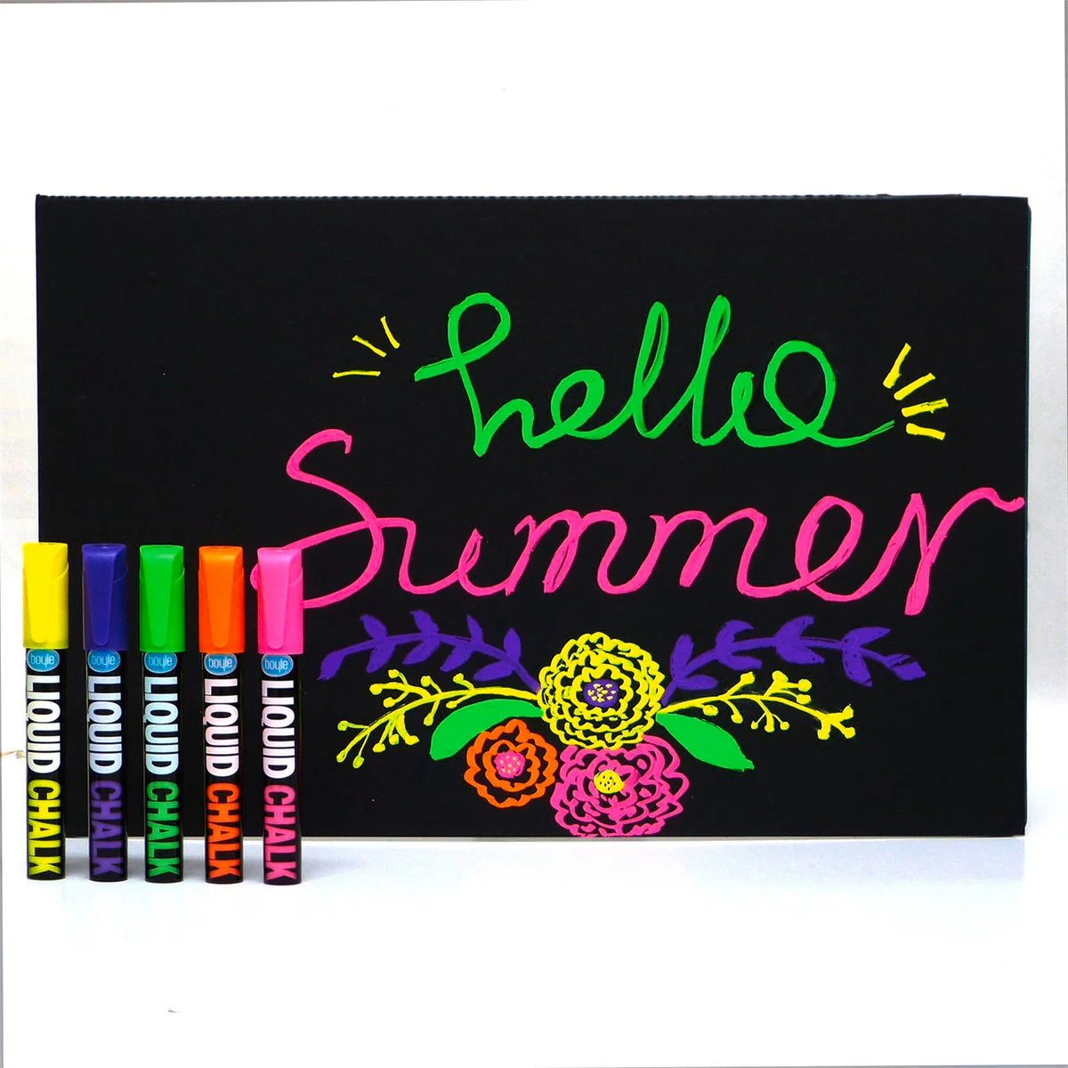 Boyle Liquid Chalk Markers 5 Piece Set - 5mm Chisel Tip - Versatile Writing Tools - Image 3