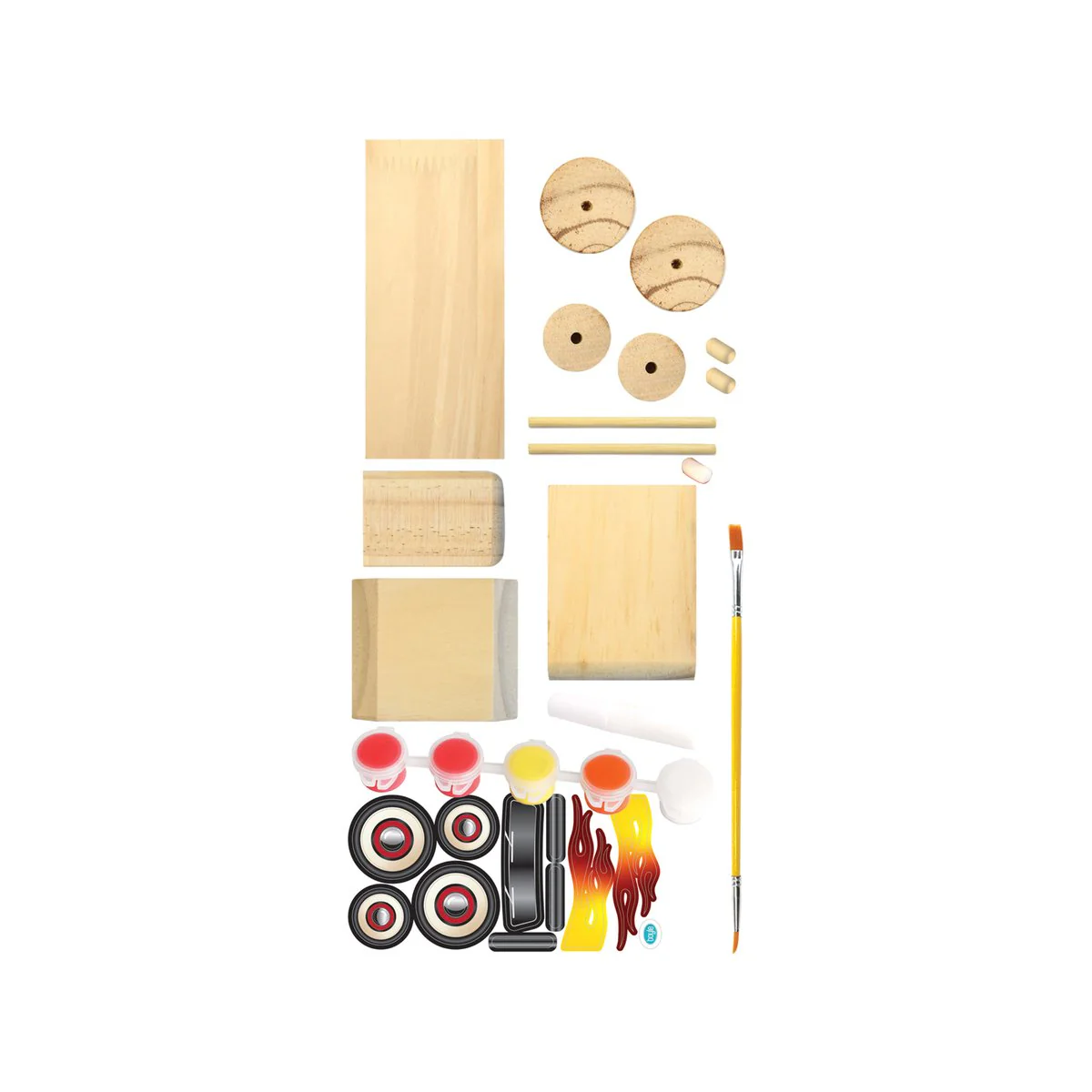 Boyle Wood Craft Project Kit Hot Rod Car - DIY Model - 140mm x 92mm x 70mm - Multi-colour - Image 2