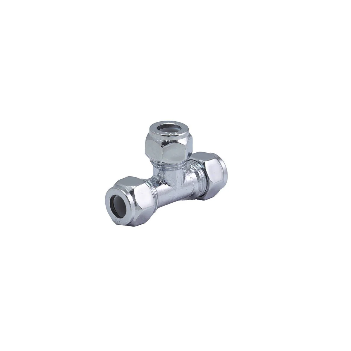 Brasshards Compression Tee - 15c x 15c x 15c - Chrome Plated - Lead Free - Tool-Free Installation