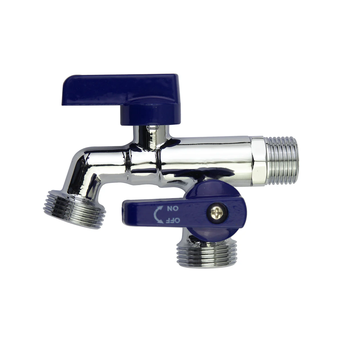 Brasshards Dual Mi Hose Tap 15mm Chrome - Lead Free - Two Outlets - Durable