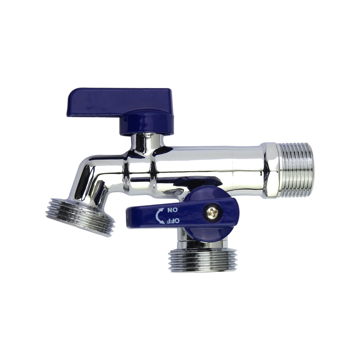 Brasshards Dual Mi Hose Tap 20mm Chrome Lead Free - Two Outlets - Durable