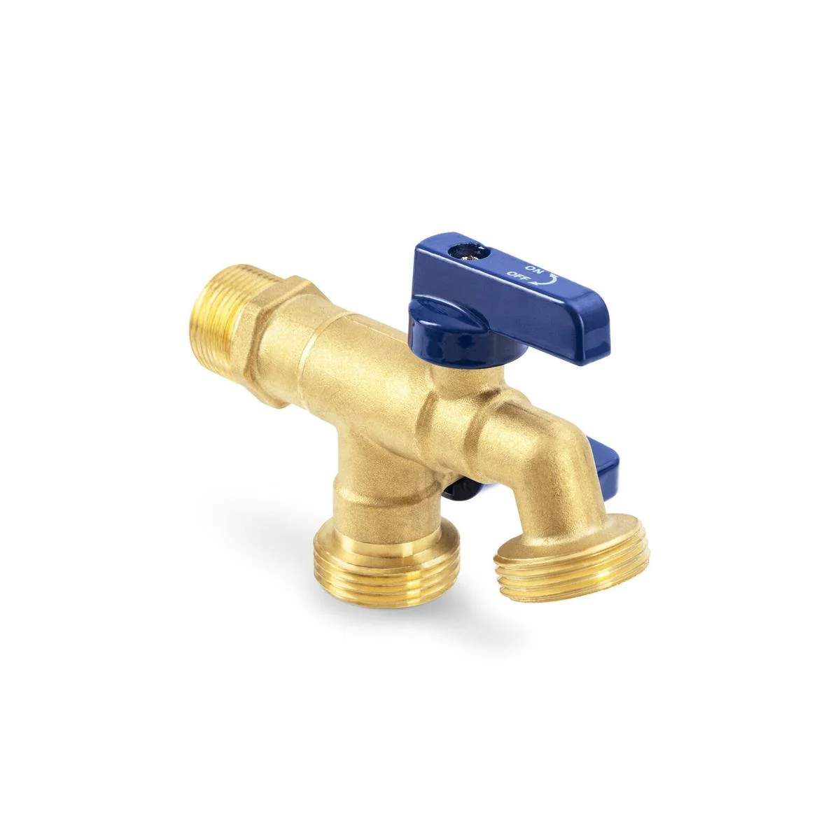 Brasshards Dual Mi Hose Tap 20mm Lead Free - Dual Outlets - Brass