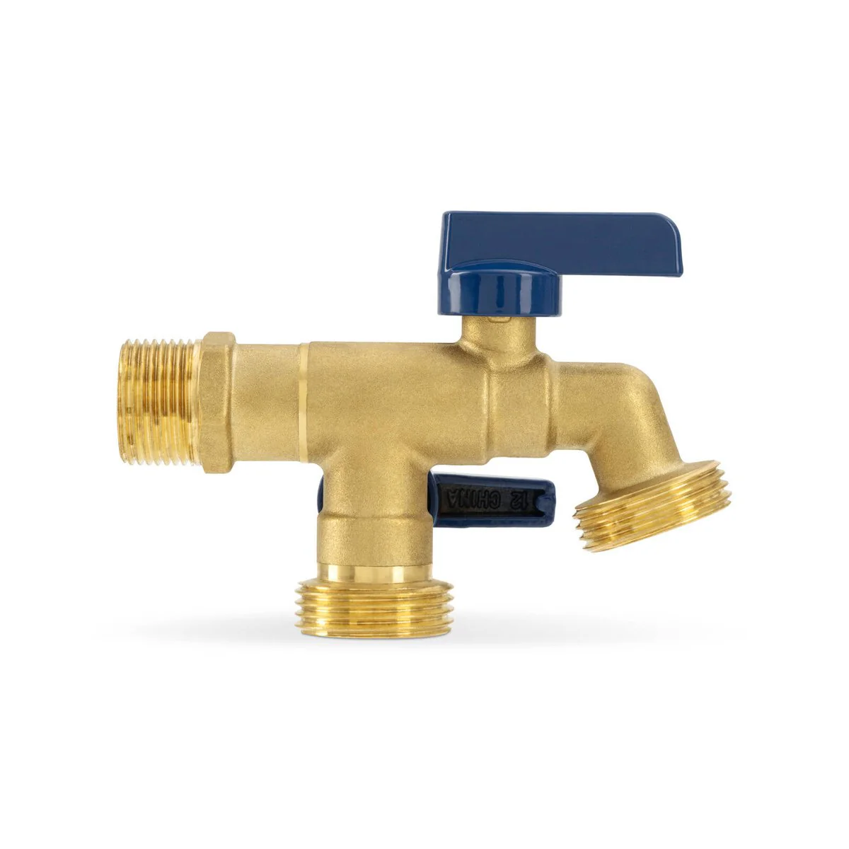Brasshards Dual Mi Hose Tap 20mm Lead Free - Dual Outlets - Brass - Image 2