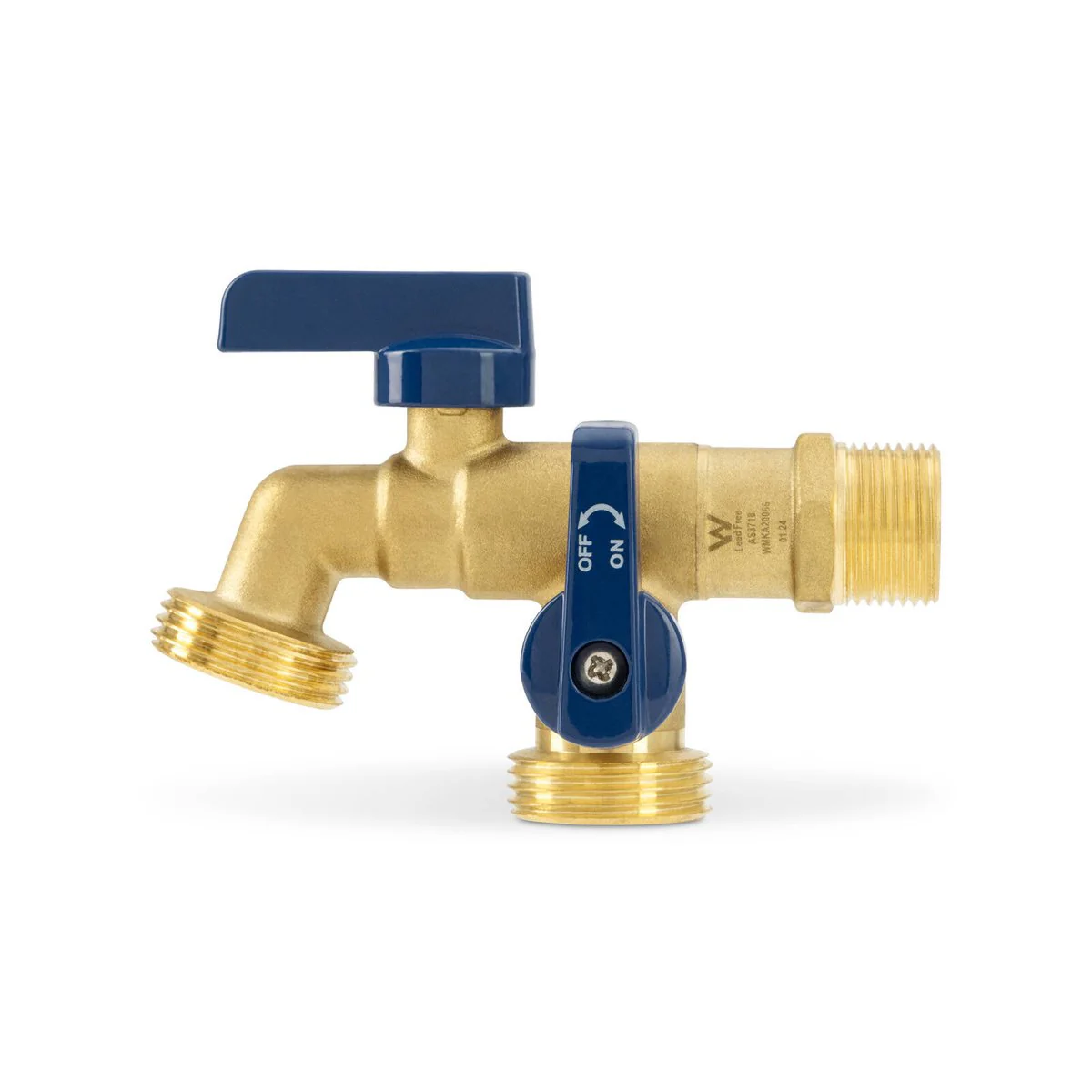 Brasshards Dual Mi Hose Tap 20mm Lead Free - Dual Outlets - Brass - Image 3