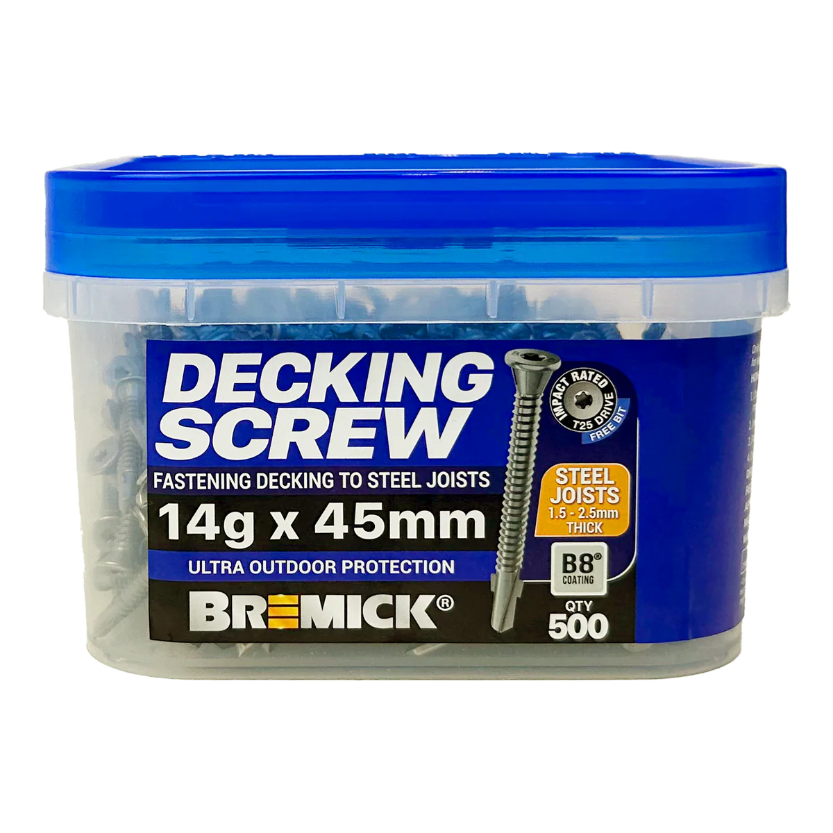 Bremick Decking Screw 14g x 45mm Wing Truss T25 B8 - 500 Pack - Durable Outdoor Fastening - Image 2