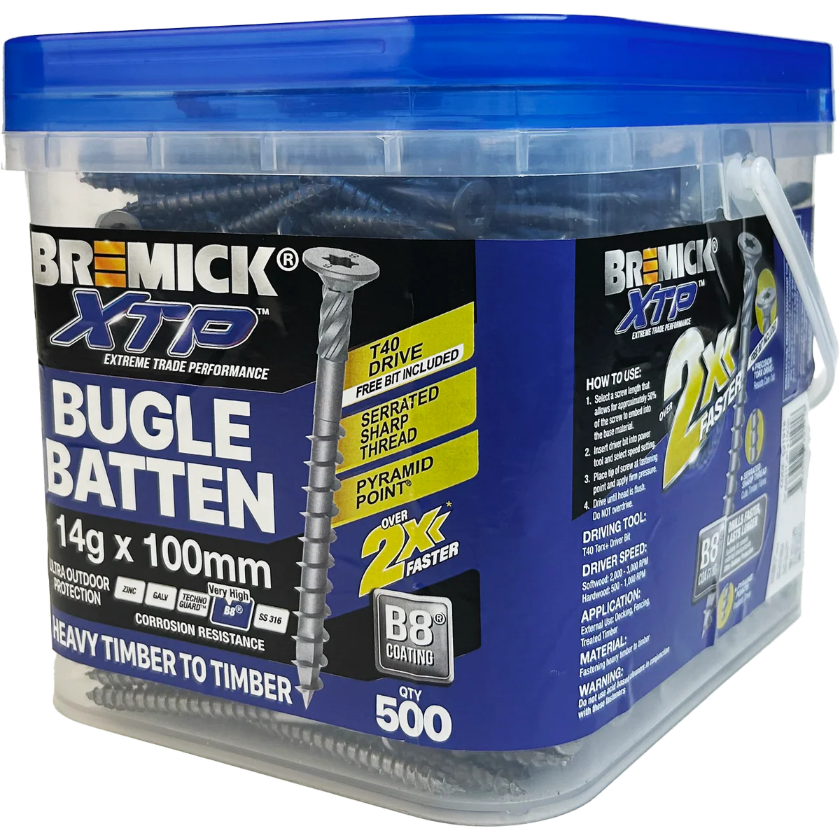 Bremick XTP Bugle Batten 14g x 100mm T40 B8 - 500 Pack - Fast Installation
