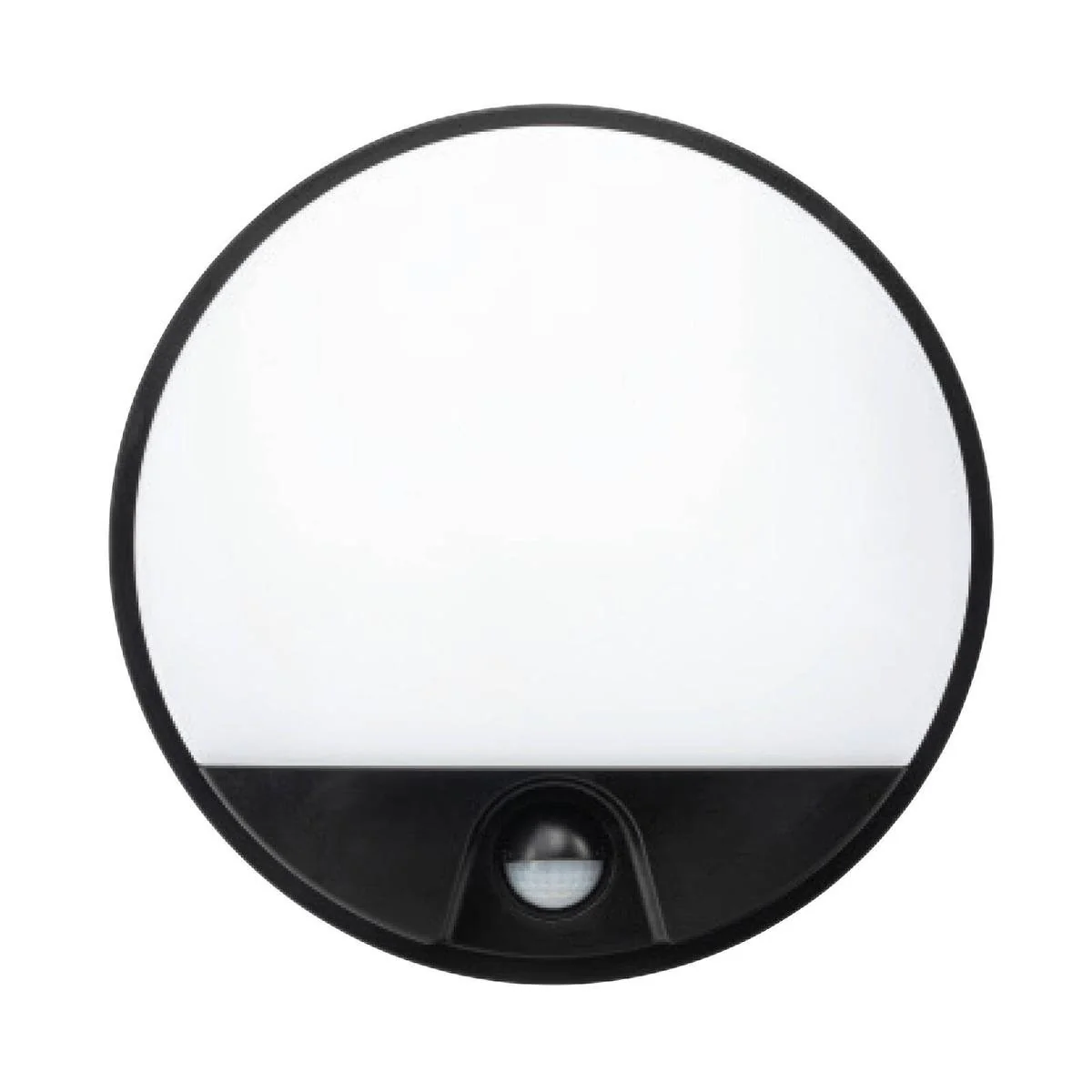 Brilliant 10W Alston Slimline Round Bunker Security Sensor Light - 205mm - Black - 1000 Lumens - PIR Motion Detection