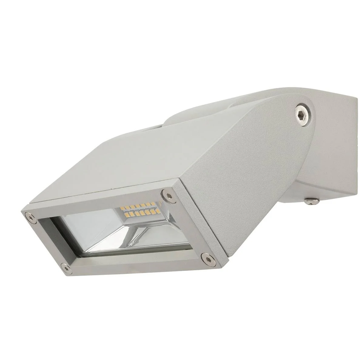 Brilliant 12W Silver LED Nighthawk Flood Light - 750 Lumens - IP44